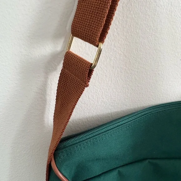 Polo Ralph Lauren Green Canvas Messenger Bag With Brown Leather Trim - Picture 6 of 14